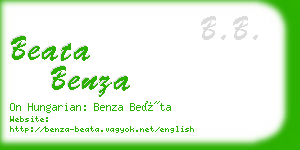 beata benza business card